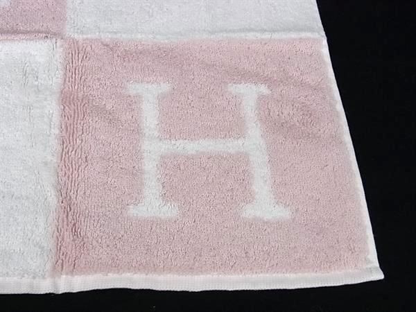 レディース ■新品■未使用■ HERMES エルメス アヴァロン コットン100％ ハンドタオル フェイスタオル ピンク系×アイボリー系 FU6867