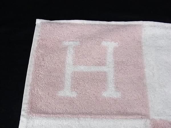 レディース ■新品■未使用■ HERMES エルメス アヴァロン コットン100％ ハンドタオル フェイスタオル ピンク系×アイボリー系 FU6867