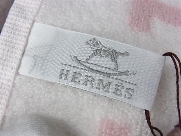 レディース ■新品■未使用■ HERMES エルメス アヴァロン コットン100％ ハンドタオル フェイスタオル ピンク系×アイボリー系 FU6867