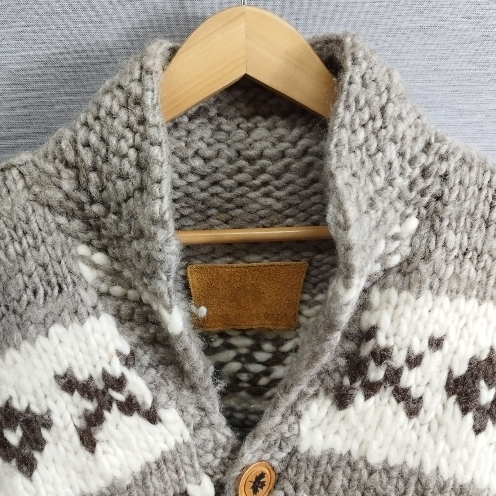 BEAUTY&YOUTH×FLYER HOOKSウール100ジップカウチンニット FLYER HOOKS フライヤーフック CANADA カナダ製 カウチン セーター