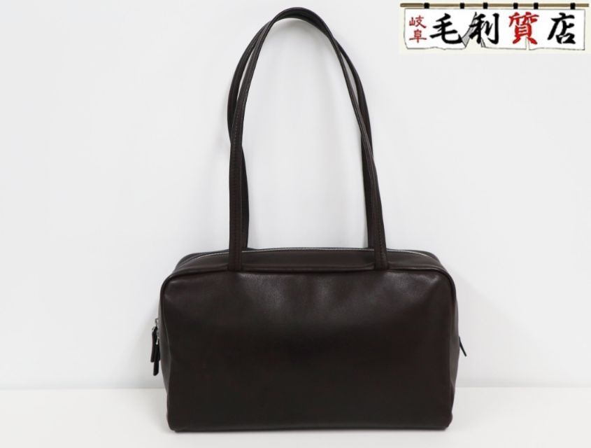 ZARROW THE ROW Handbag ASTRA BOWLING W1725 L117 Dark Brown Nappa Leather Good Condition Bag