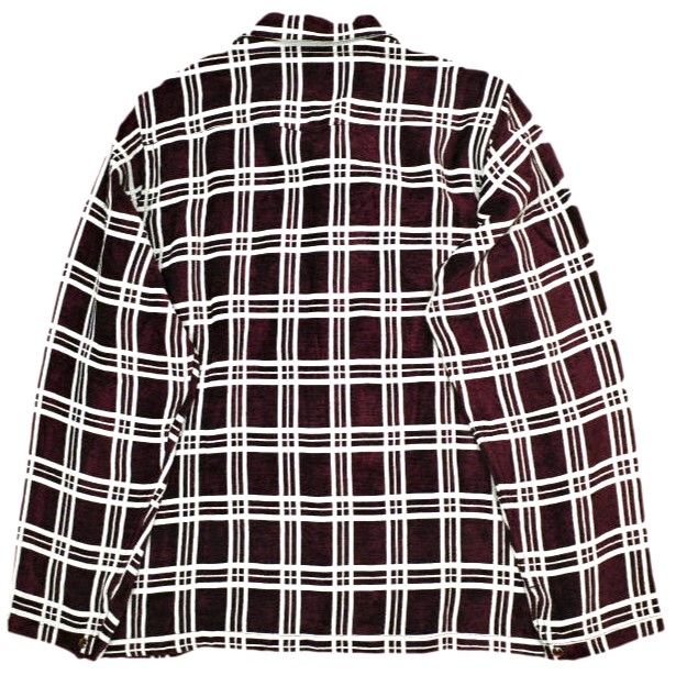 Needles ニードルス 23AW 日本製 Cowboy One-Up Shirt - R/AC Mall Plaid カウボーイワンナップシャツ NS197 S Bordeaux 長袖 開襟 チェック トップス【中古】【Needles】 Needles ニードルス 23AW 日本製 Cowboy One-Up Shirt - R/AC Mall