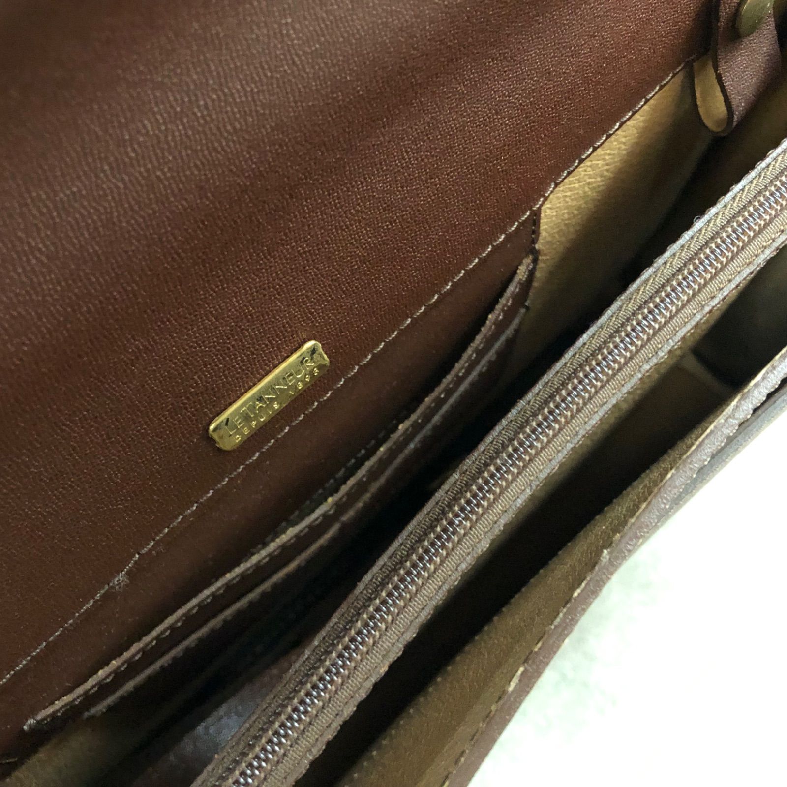 0）F777 LE TANNEUR ルタヌア ブラウンレザー ビジネスバッグ ブリーフ