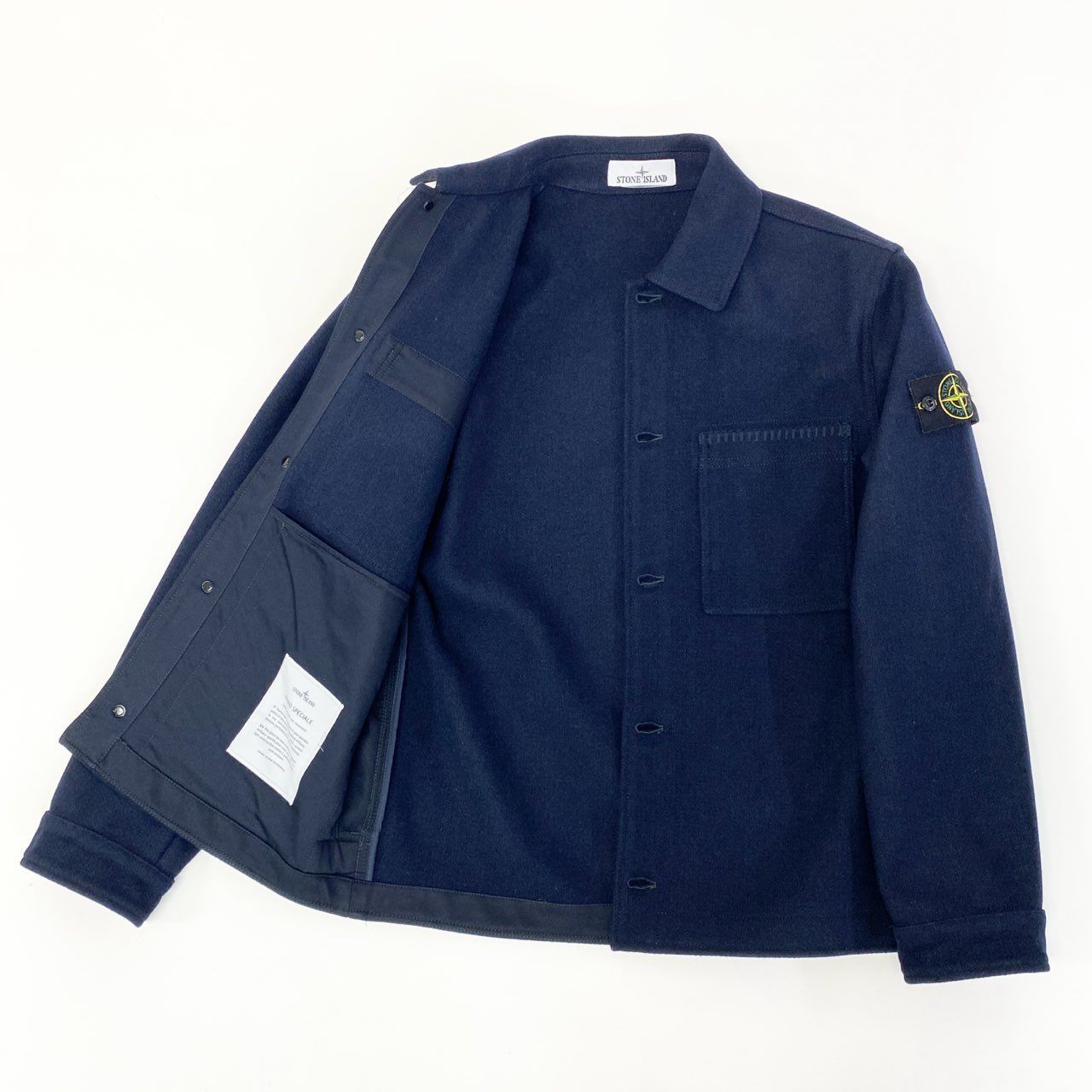 85a16 STONE ISLAND ストーンアイランド 2023AW メルトンウール シャツ