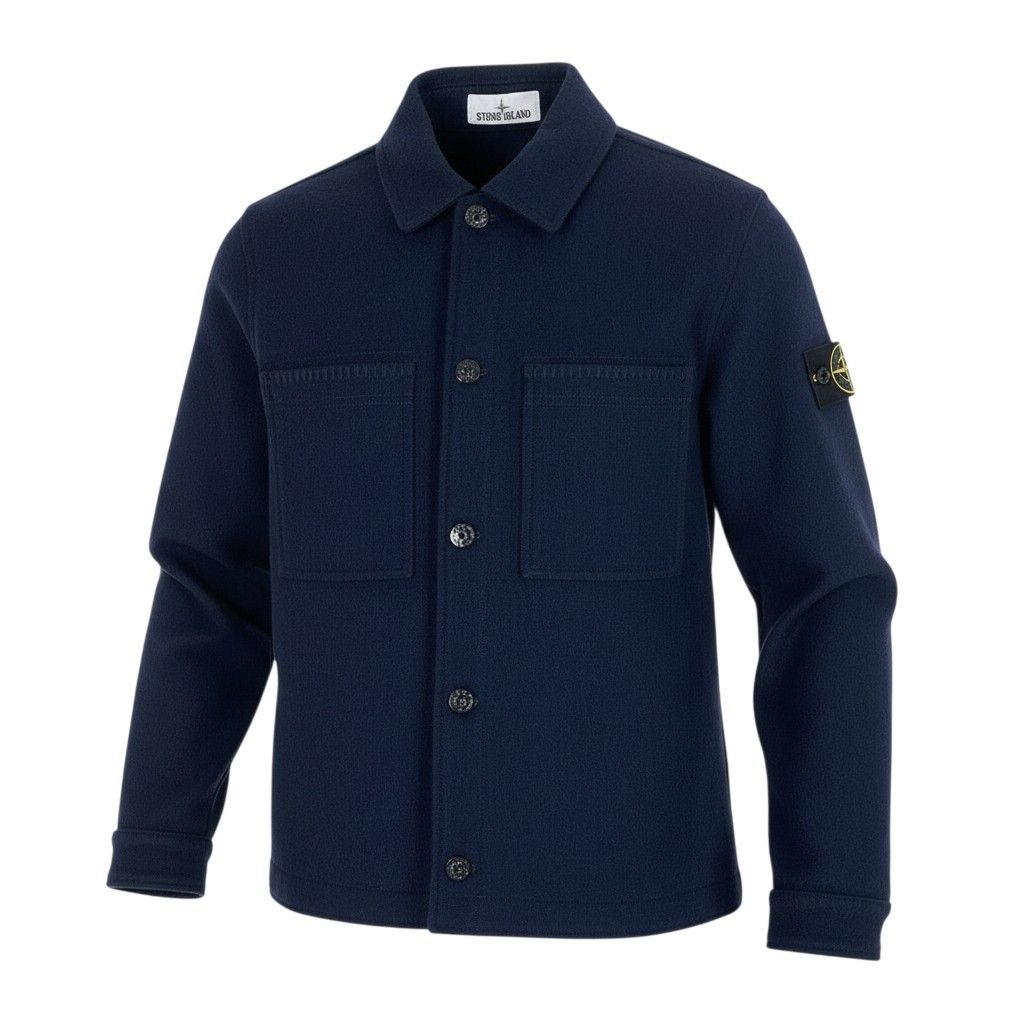 85a16 STONE ISLAND ストーンアイランド 2023AW メルトンウール シャツ
