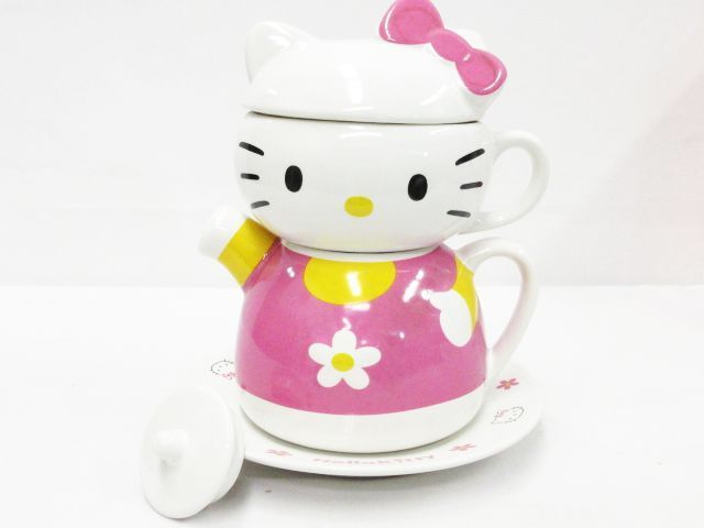 ☆未使用品☆ハローキティ ダイカット陶器ランプ 花 希少 レア 卓上