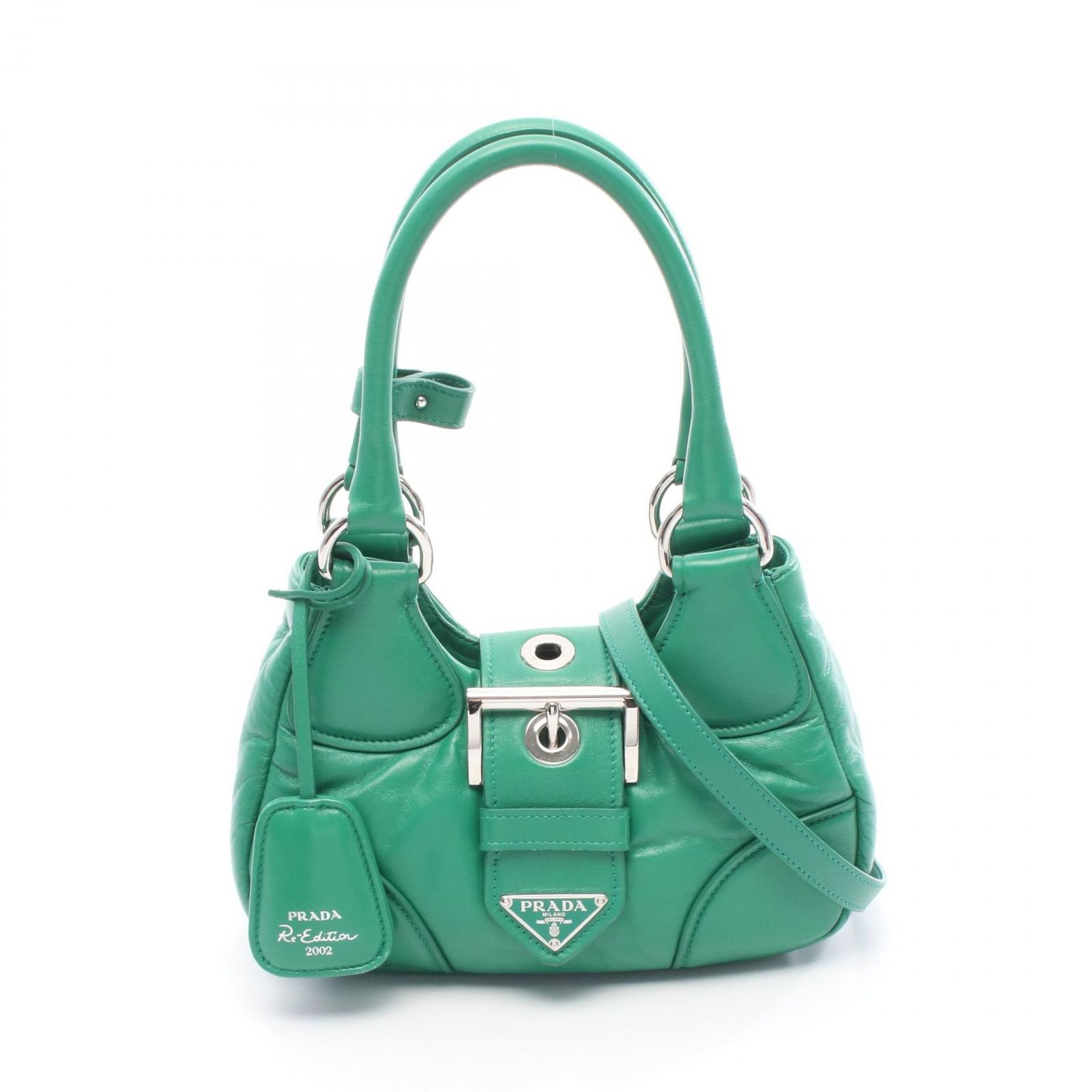 プラダ PRADA ハンドバッグ MOON 1BA381 グリーン レザー MOON 