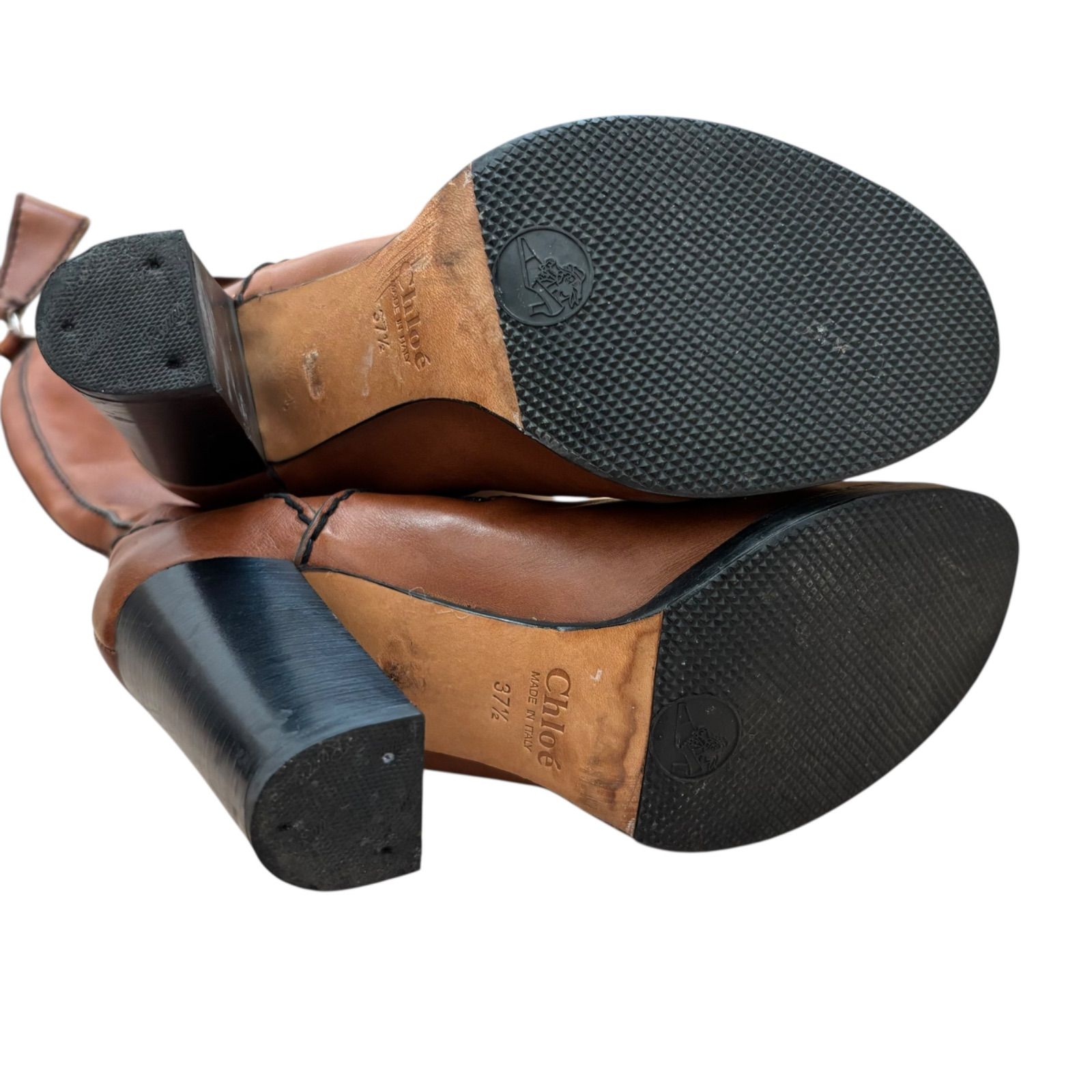 Z1734 chloe クロエ サイドジップロングブーツ レザー ブラウン 茶色