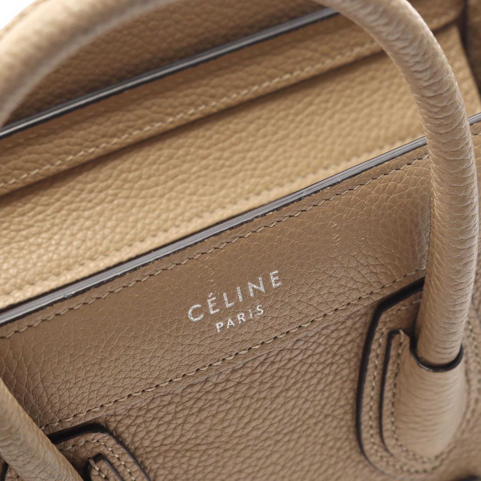 セリーヌ CELINE ハンドバッグ ラゲージ ナノショッパー ベージュ