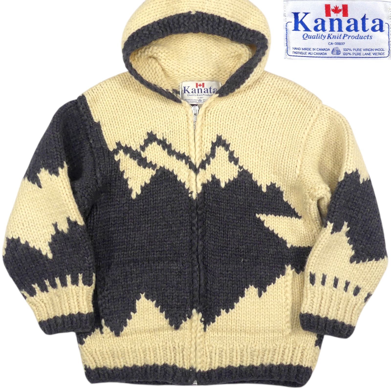 カウチンセーター kanata ニット XXL カナダ製 カナタ シロクマ ハンド 