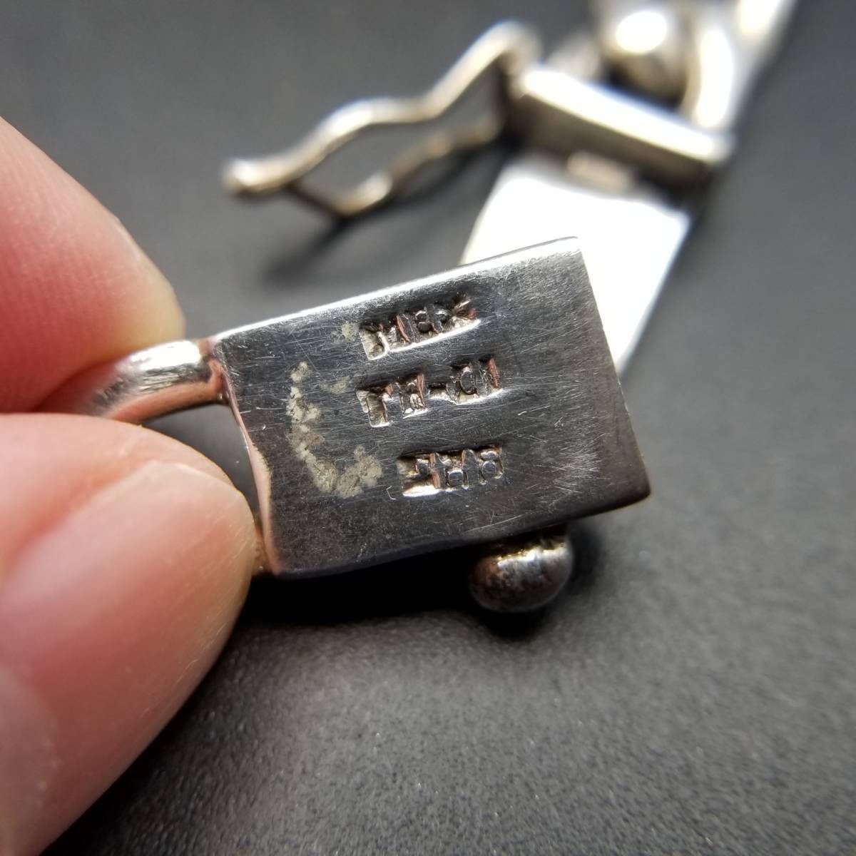 メキシコ 925 シルバー IDタグ ABE 彫金 ヴィンテージ ブレスレット