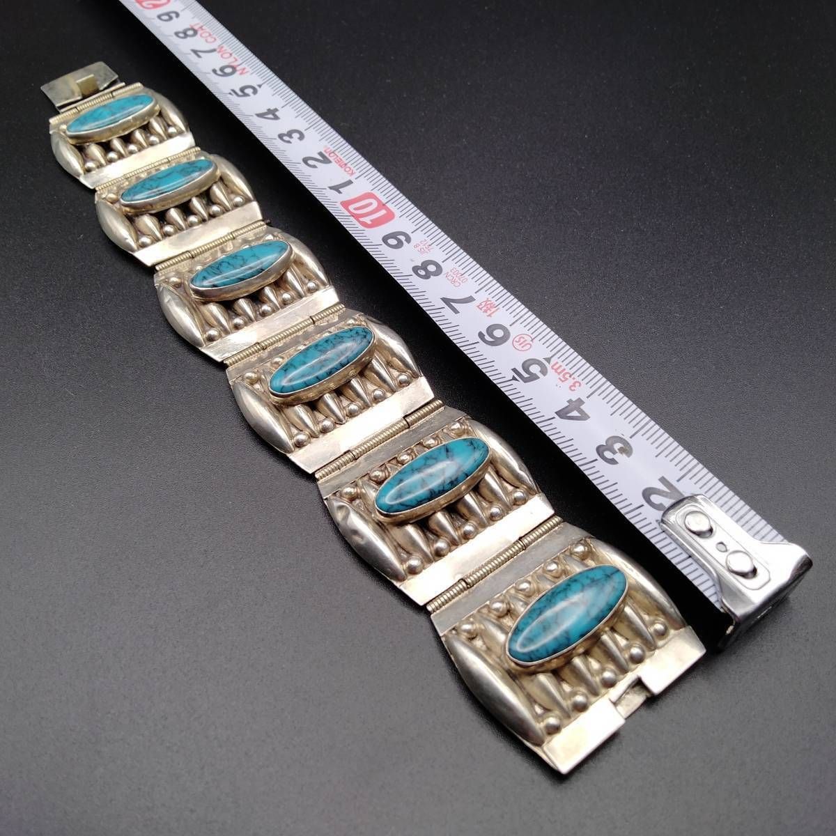 90's ALC メキシコ 925 シルバー ターコイズブルー カボション パネル