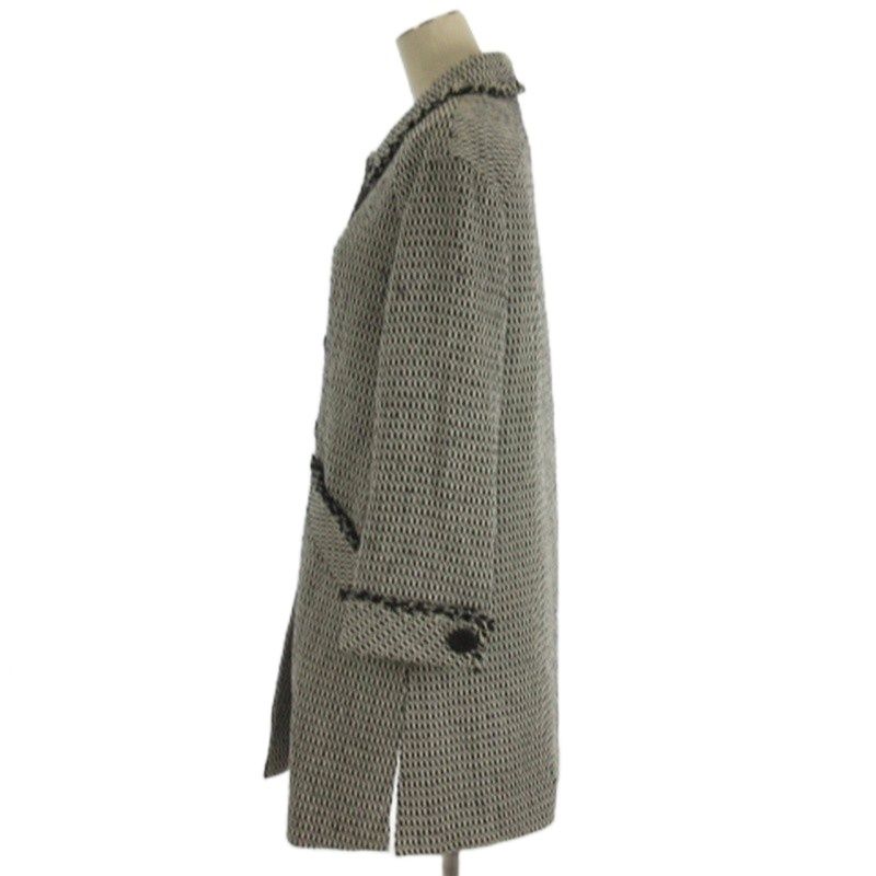 ルネ Rene TISSUE ツイードコート ロング ブラック系 34 □TC - メルカリ