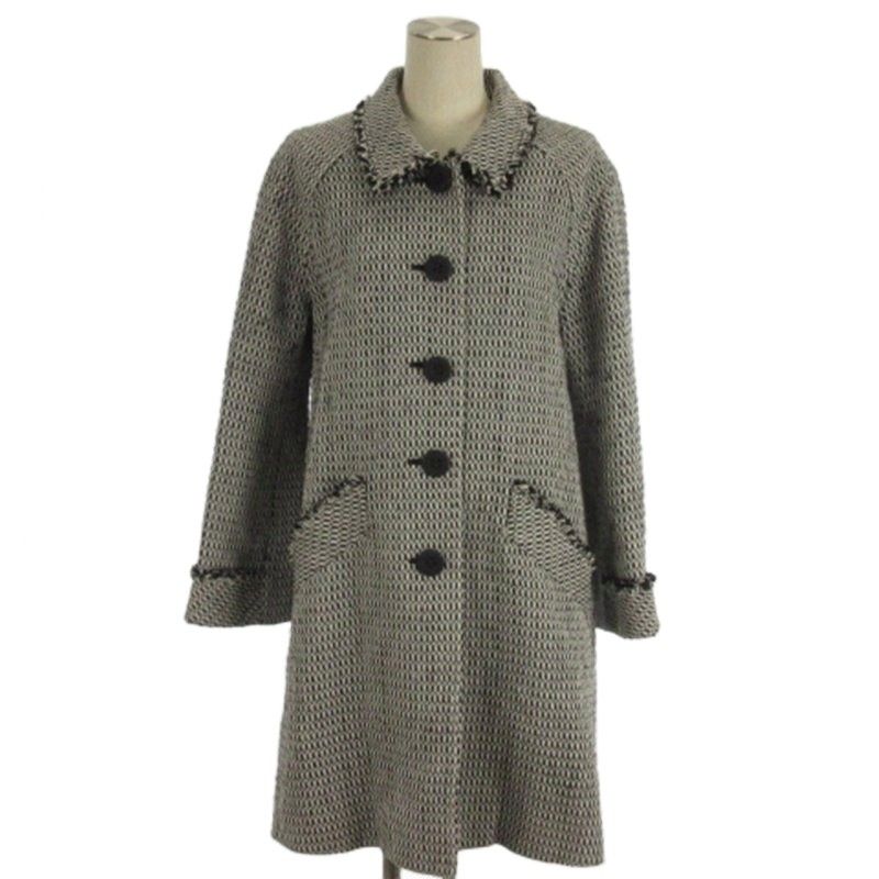 新品　ルネ Rene 25万　カラー　ツイード　ロング　コート ルネ Rene TISSUE ツイードコート ロング ブラック系 34 □TC - メルカリ