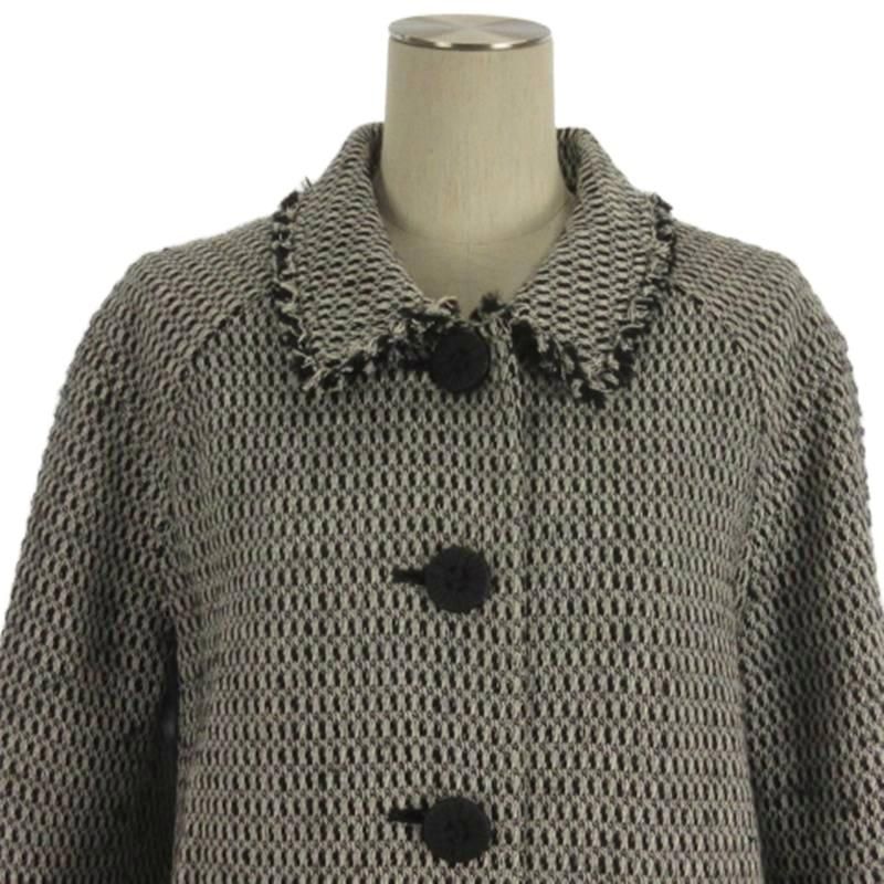 ルネ Rene TISSUE ツイードコート ロング ブラック系 34 □TC - メルカリ