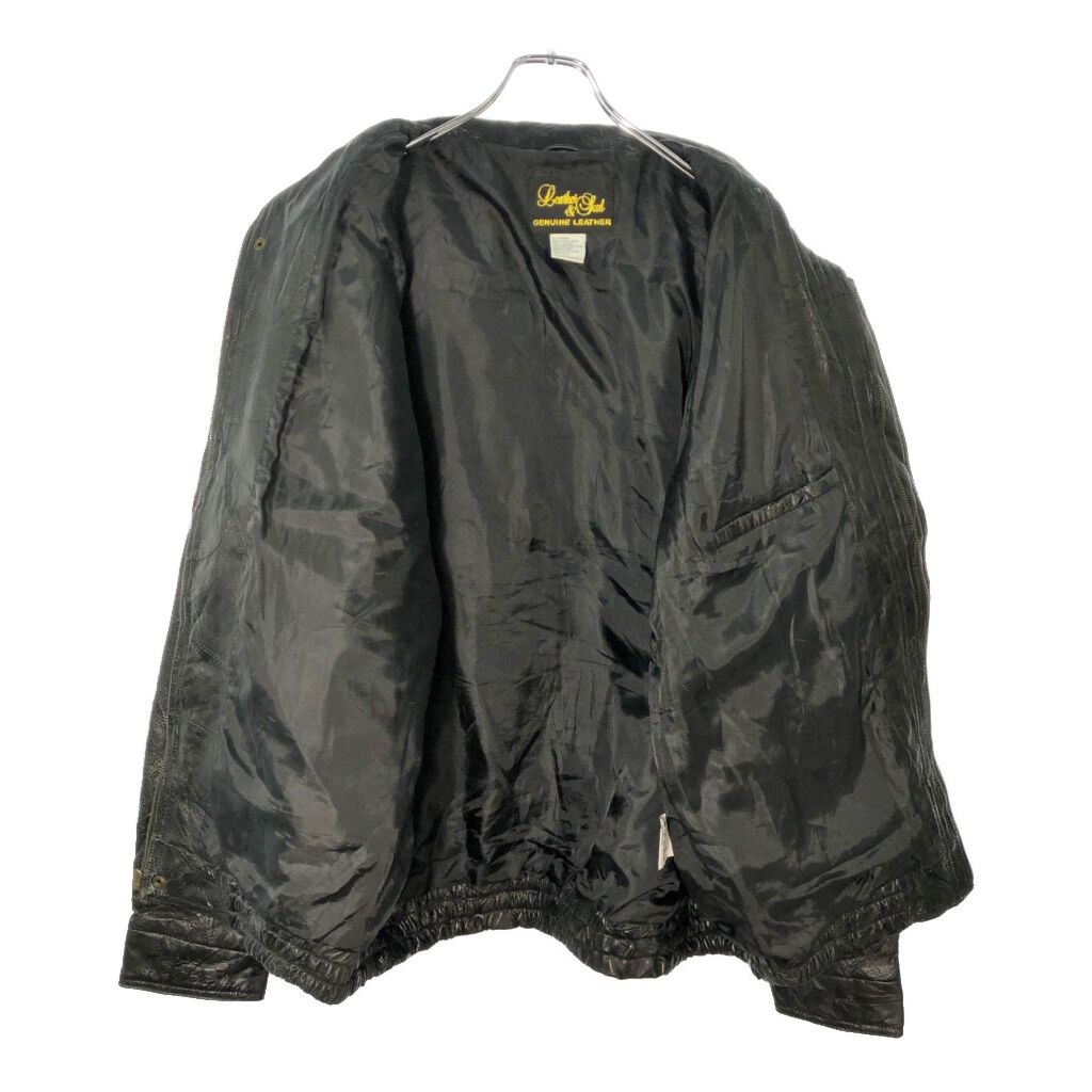 ALPHA INDUSTRIES パッチワーク レザーブルゾン S 黒 古着 XL/古着 長袖 レザー ジャケット メンズ パッチワーク 大きいサイズ 黒