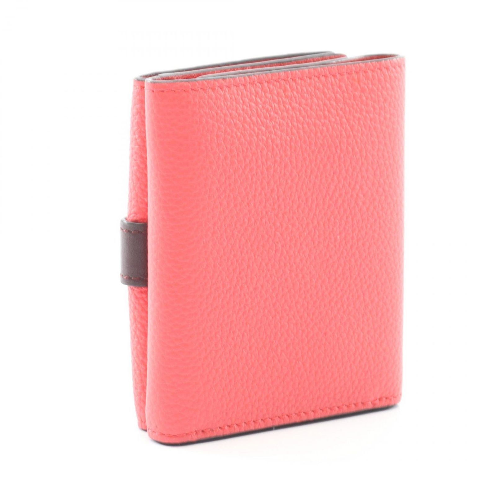 ロエベ LOEWE 三つ折り財布 トライフォールド ウォレット ピンクレッド