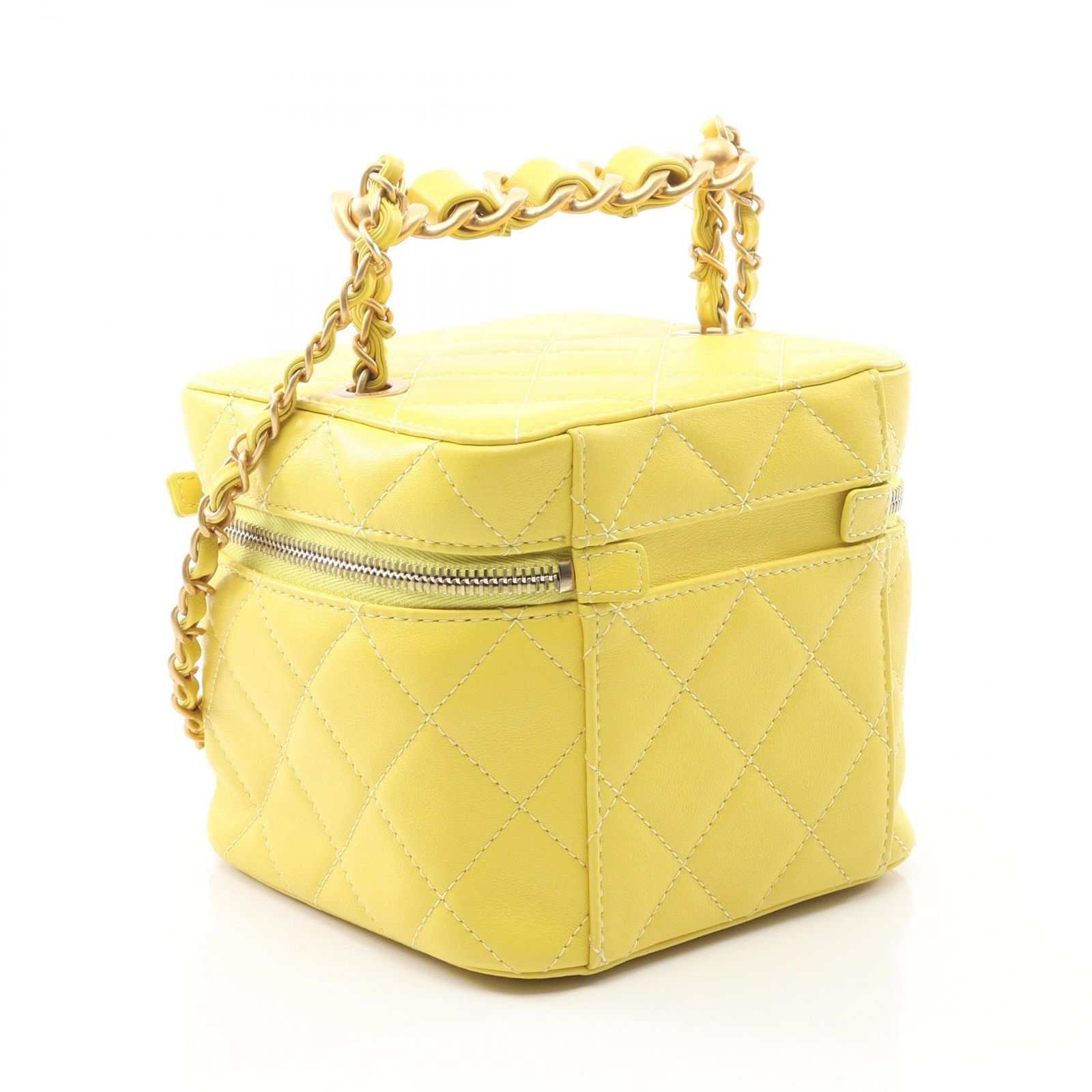 シャネル CHANEL ショルダーバッグ マトラッセ AS3228 イエロー レザー