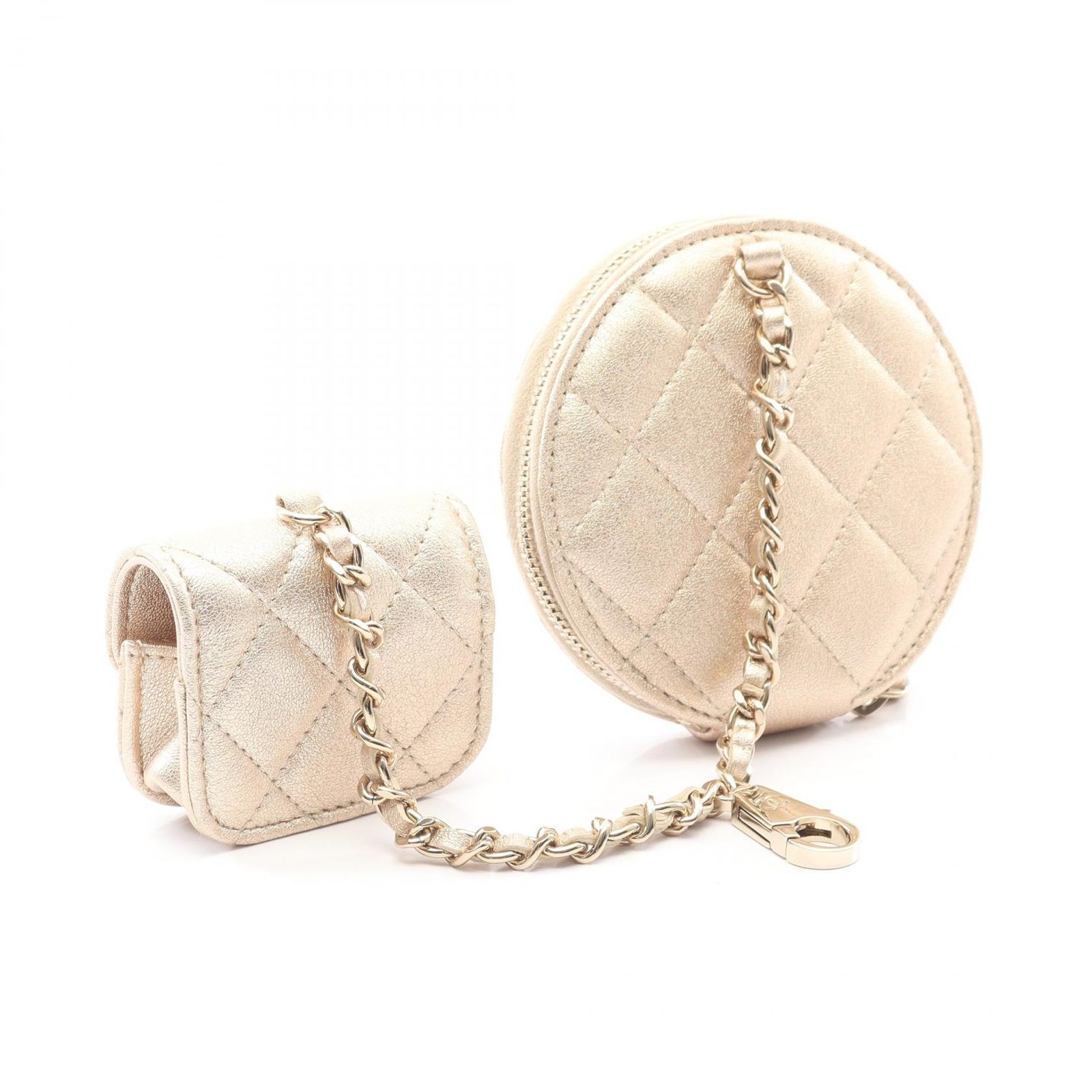 シャネル CHANEL コインケース マトラッセ AirPodsケース メタリック