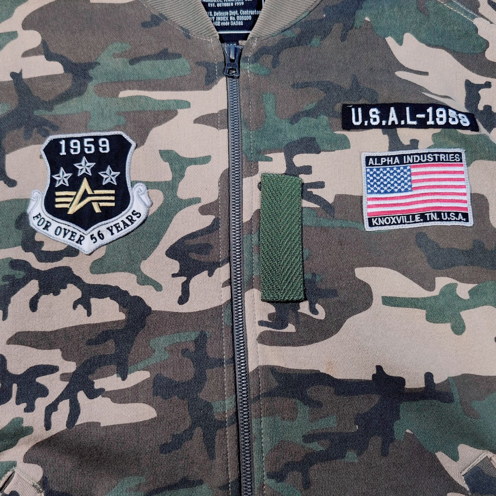 ALPHA INDUSTRIES MA-1 フライトジャケット スウェット カモフラ 迷彩