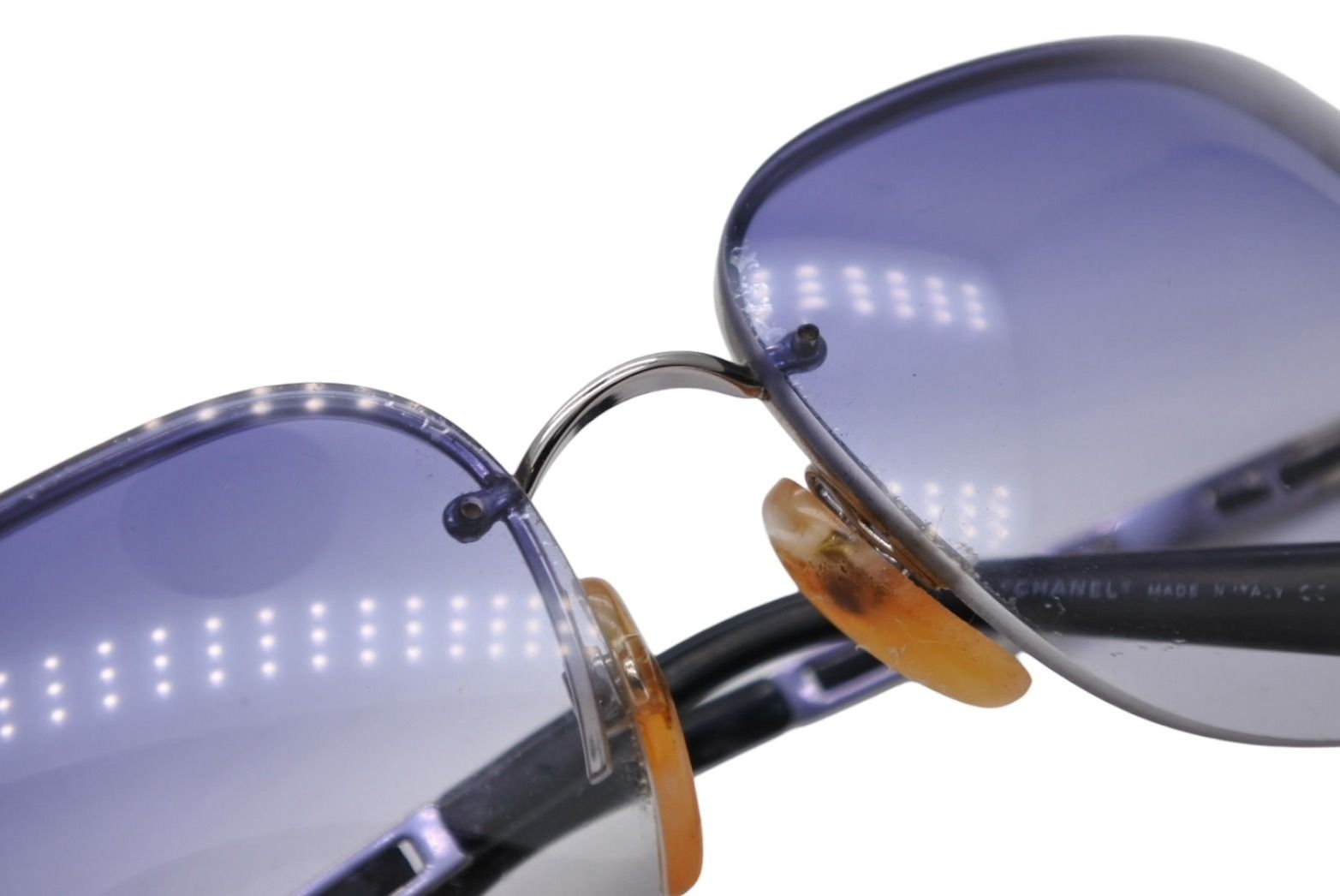 極美 CHANEL シャネル パープル リムレス サングラス アイウェア