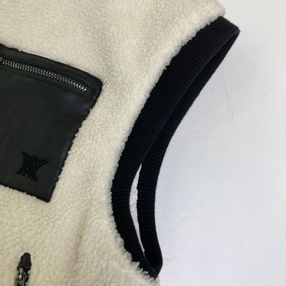 サイズ：S ANEW GOLF アニューゴルフ ボアジップベスト ホワイト系