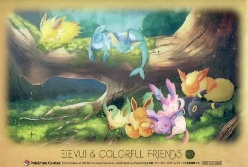 中古】キャラカード(キャラクター) 集合(目閉じ) イーブイとカラフル