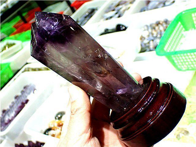 AAAAAAA級家庭円満 天然アメジスト六角柱B0109 F399 320A