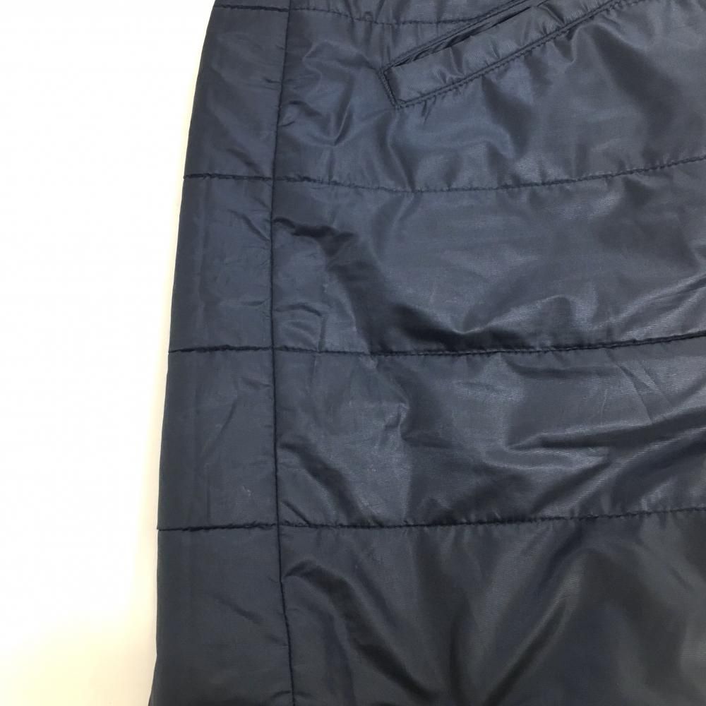 アンパスィ 中綿リバーシブルスカート グレー×ネイビー ストライプ 裏