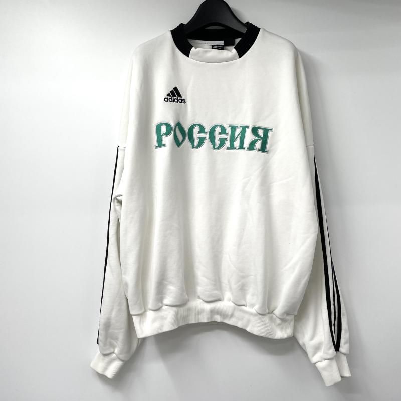 中古】adidas×Gosha Rubchinskiy ロゴ刺繍スウェット ホワイト サイズM