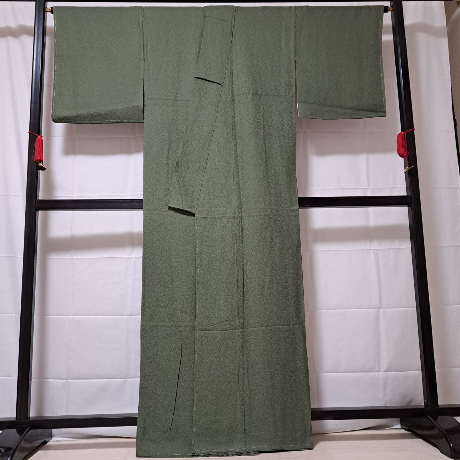 一つ紋・色無地】裄69.5 身丈164.5 袖48.5 正絹 袷 一つ紋・隅立て四つ