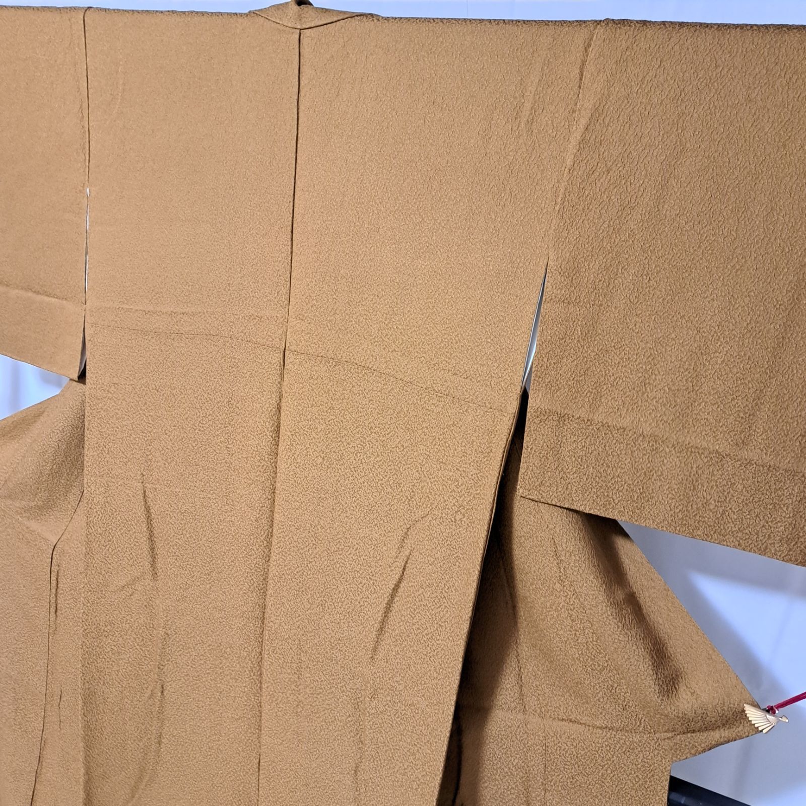 紋無し・色無地】裄65.5 身丈156 袖48 正絹 袷 ちゃいろ系色 ゆ16S05