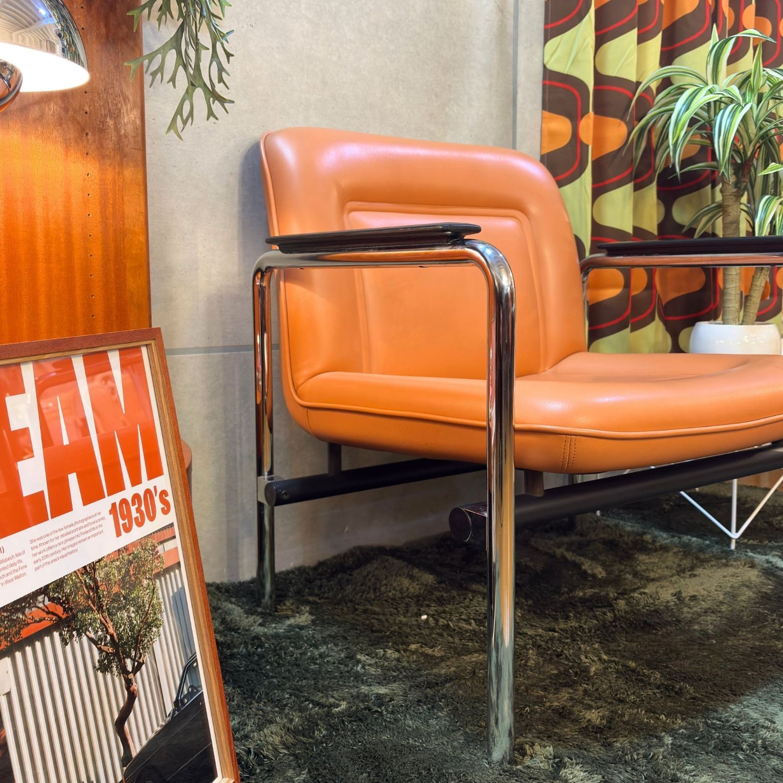 USED】HOUTOKU Lounge Chair DFB10 (Orange) / ホウトク ラウンジ