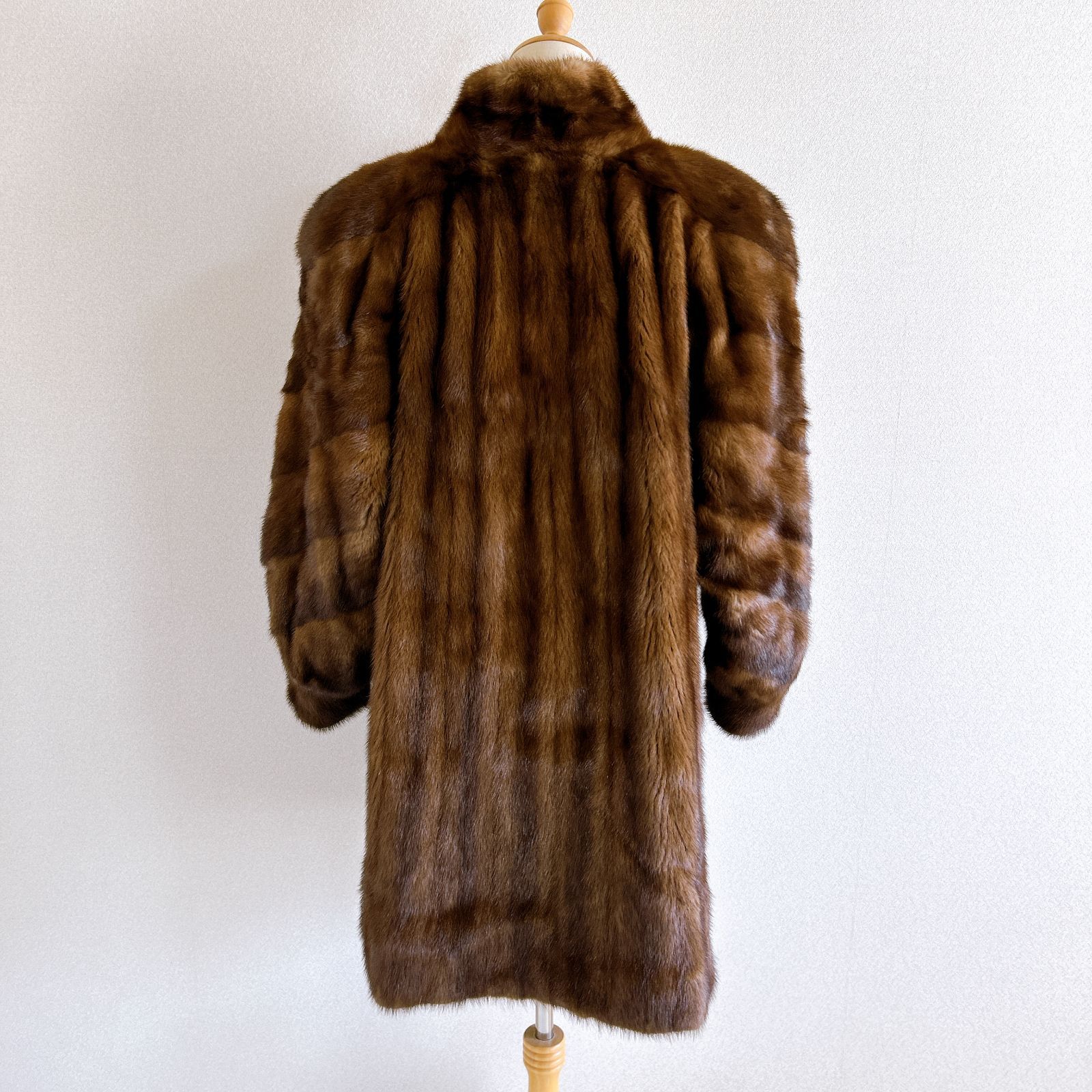 ミンク 毛皮 コート ロング ロングコート ブラウン 15号 レディース