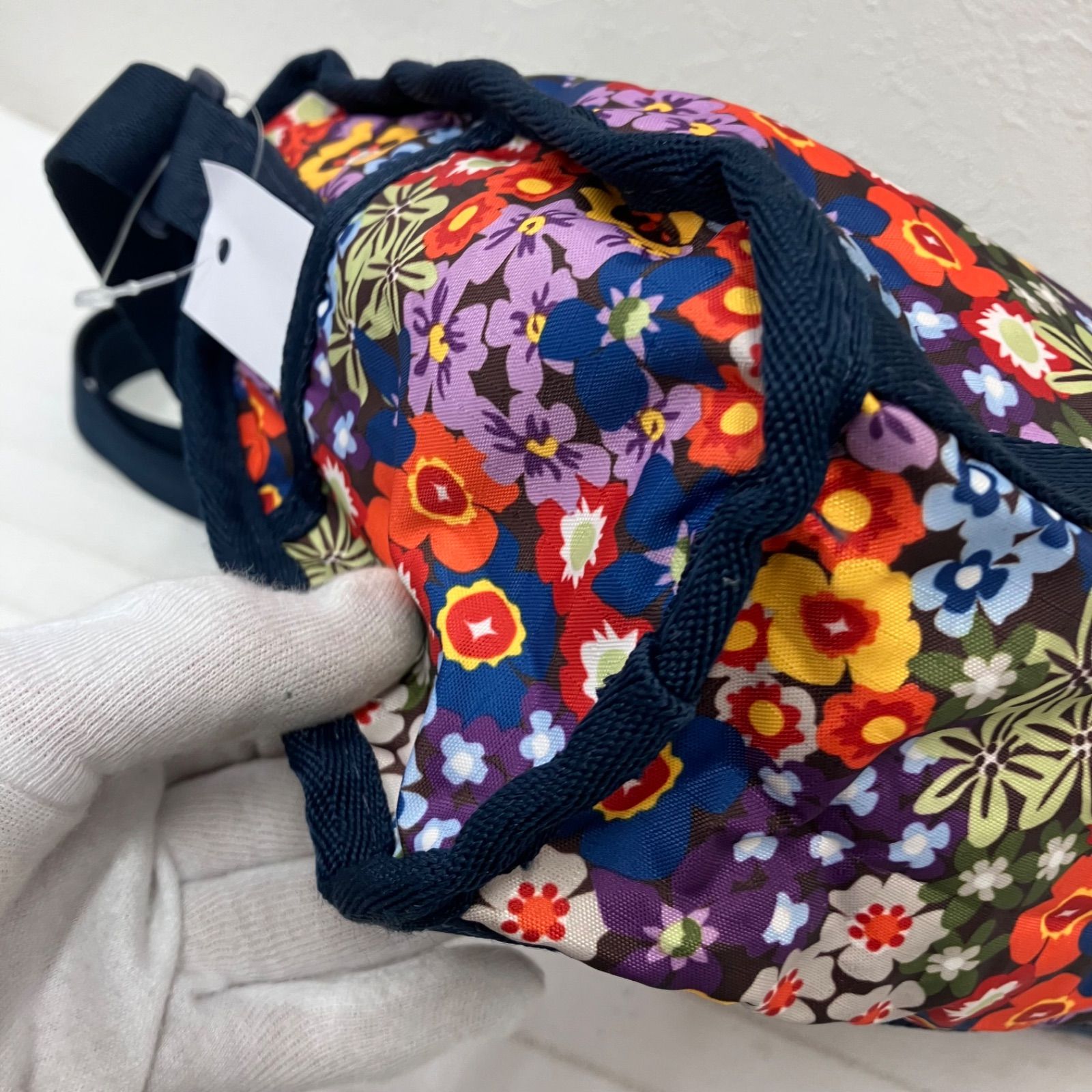 大人気【レスポートサック】デニム柄パッチワーク 花柄ショルダー 