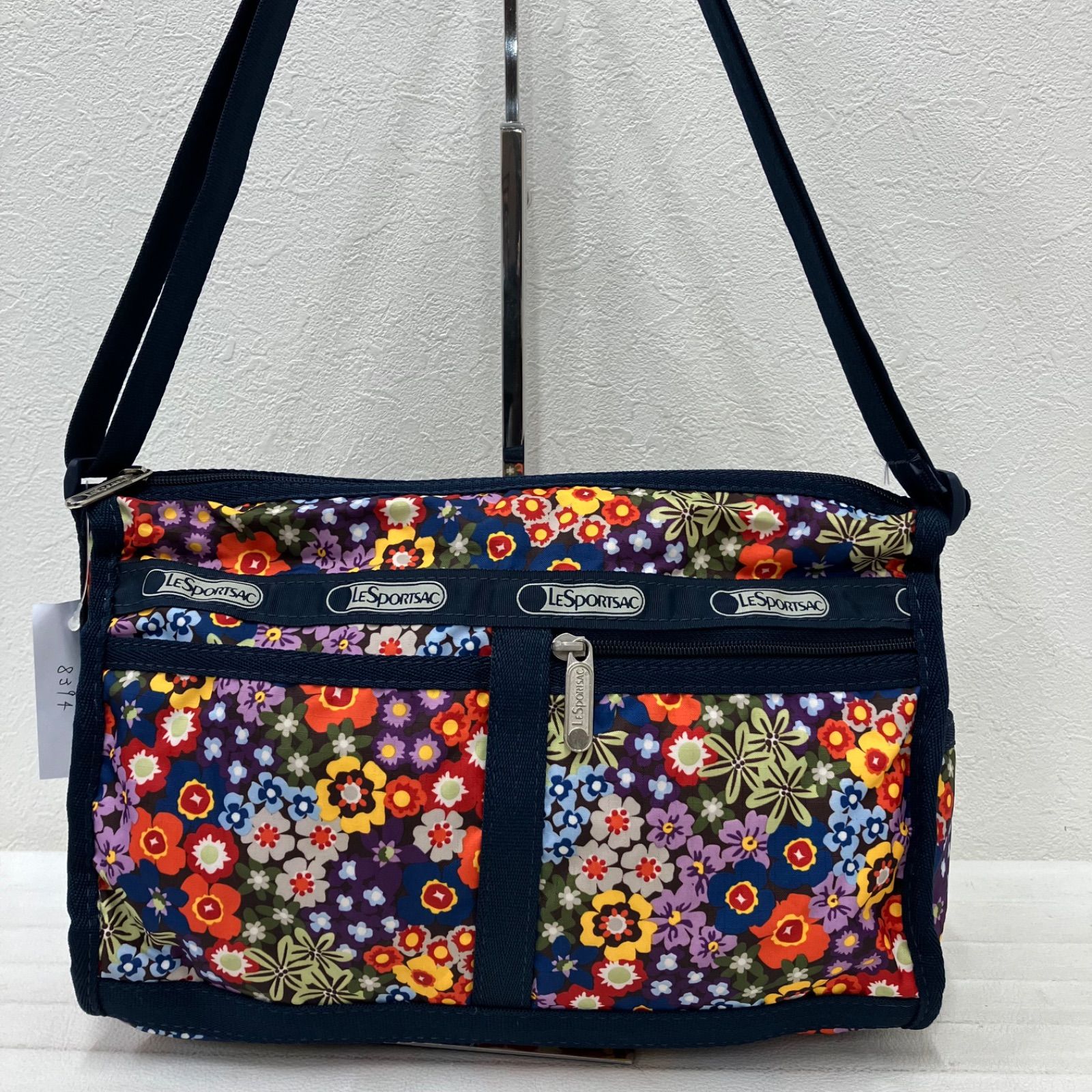 8394 LeSportsac レスポートサック ショルダーバッグ ネイビー 紺 花柄