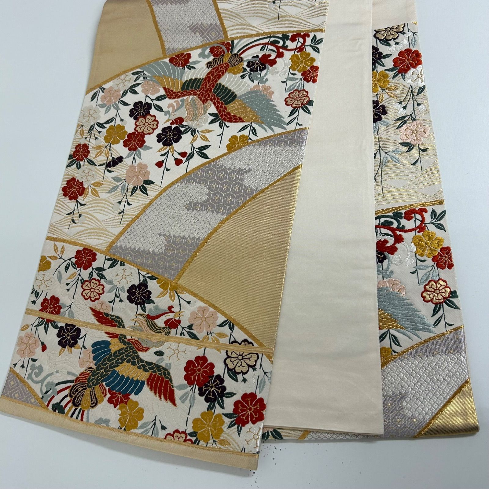 袋帯 正絹 唐織 鳳凰に花草文 六通 MA-3159 - メルカリ