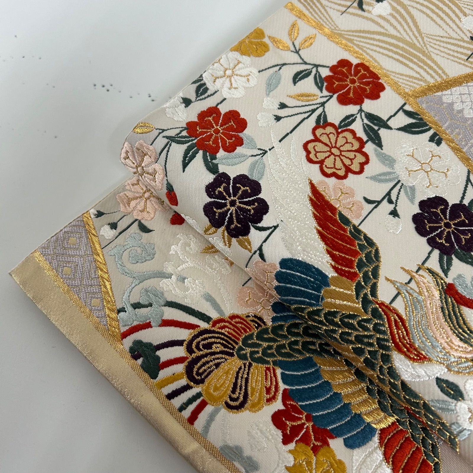 袋帯 正絹 唐織 鳳凰に花草文 六通 MA-3159 - メルカリ