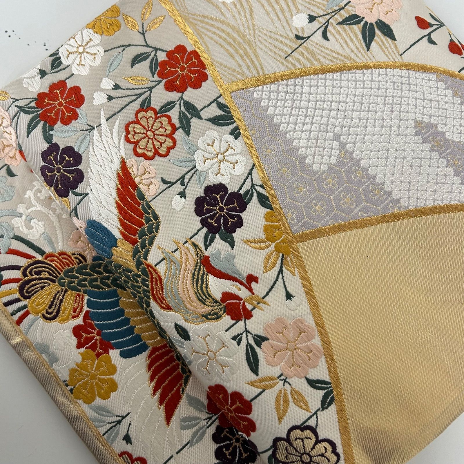 袋帯 正絹 唐織 鳳凰に花草文 六通 MA-3159 - メルカリ