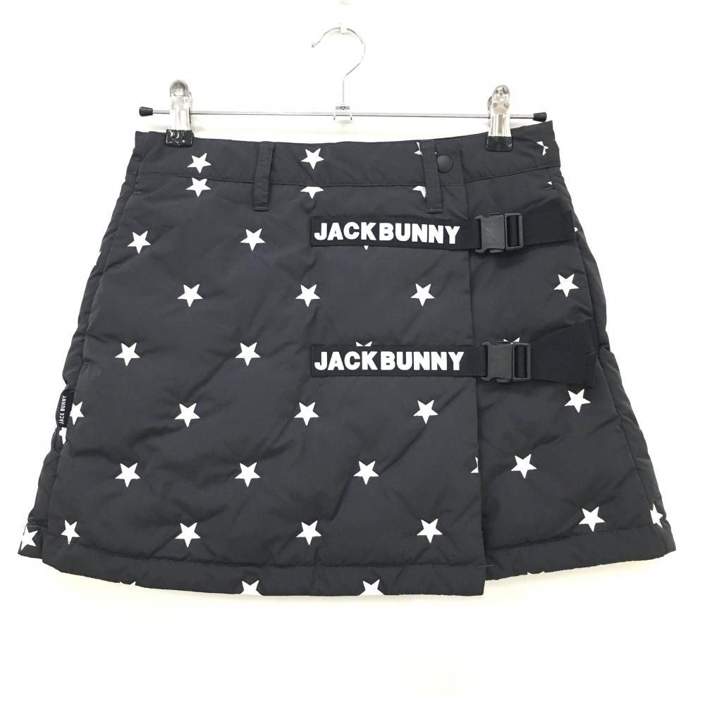 超美品】ジャックバニー ダウンスカート 黒×白 星柄 レディース 0(S