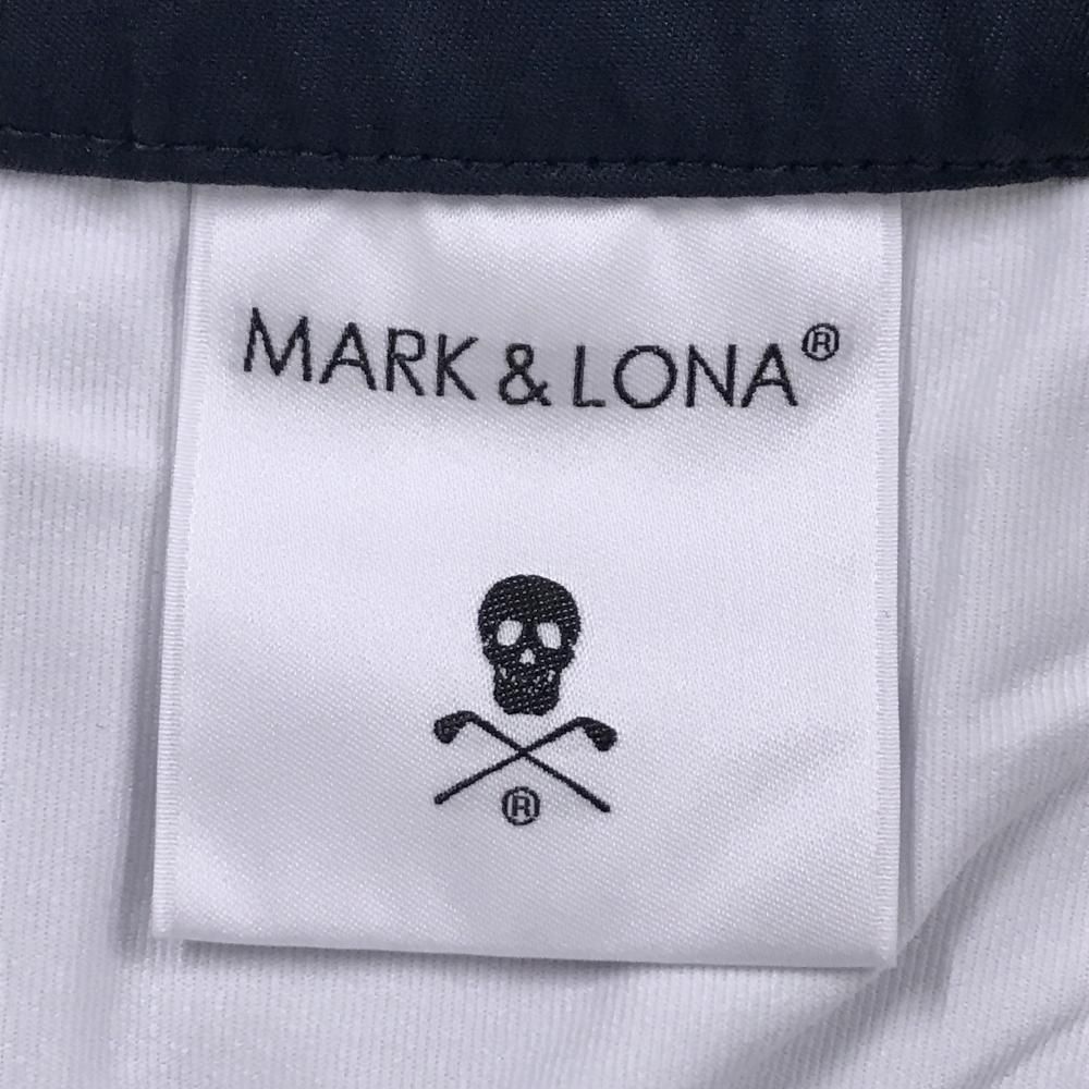 美品】マークアンドロナ スカート ネイビー×白 一部プリーツ