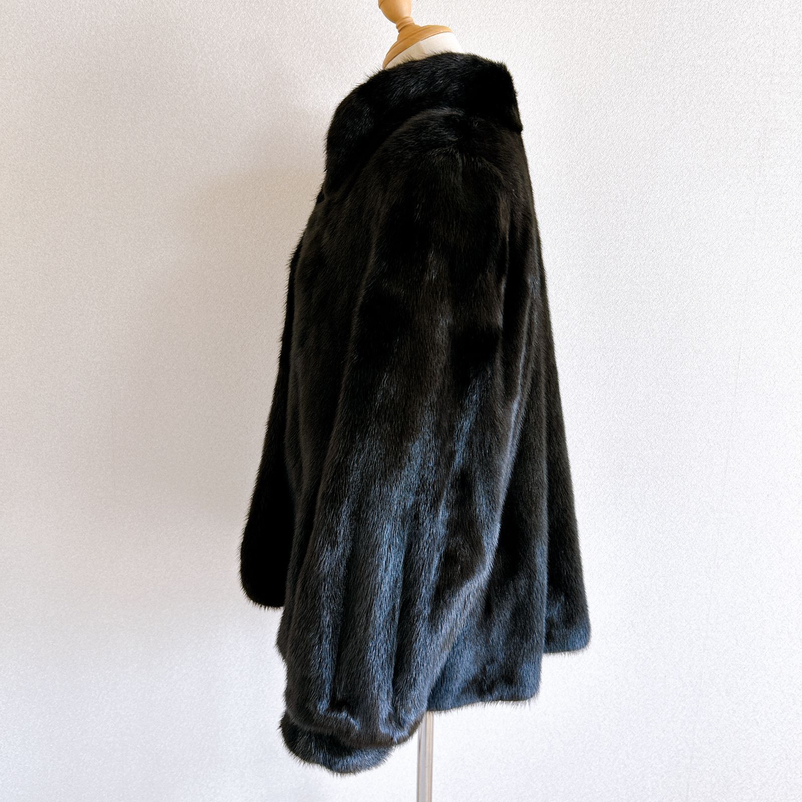 GRES PARIS 毛皮 ミンク コート ブラック 11号 レディース 中古美品