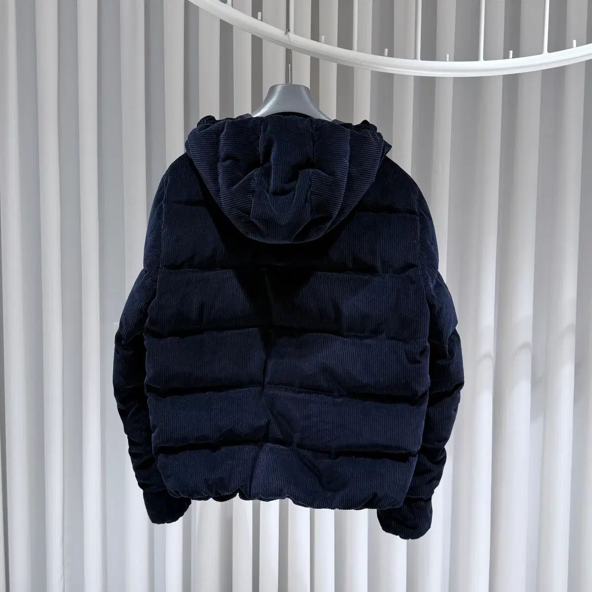 48 / PRADA プラダ コーデュロイ ネイビー WHO フード ショートダウン