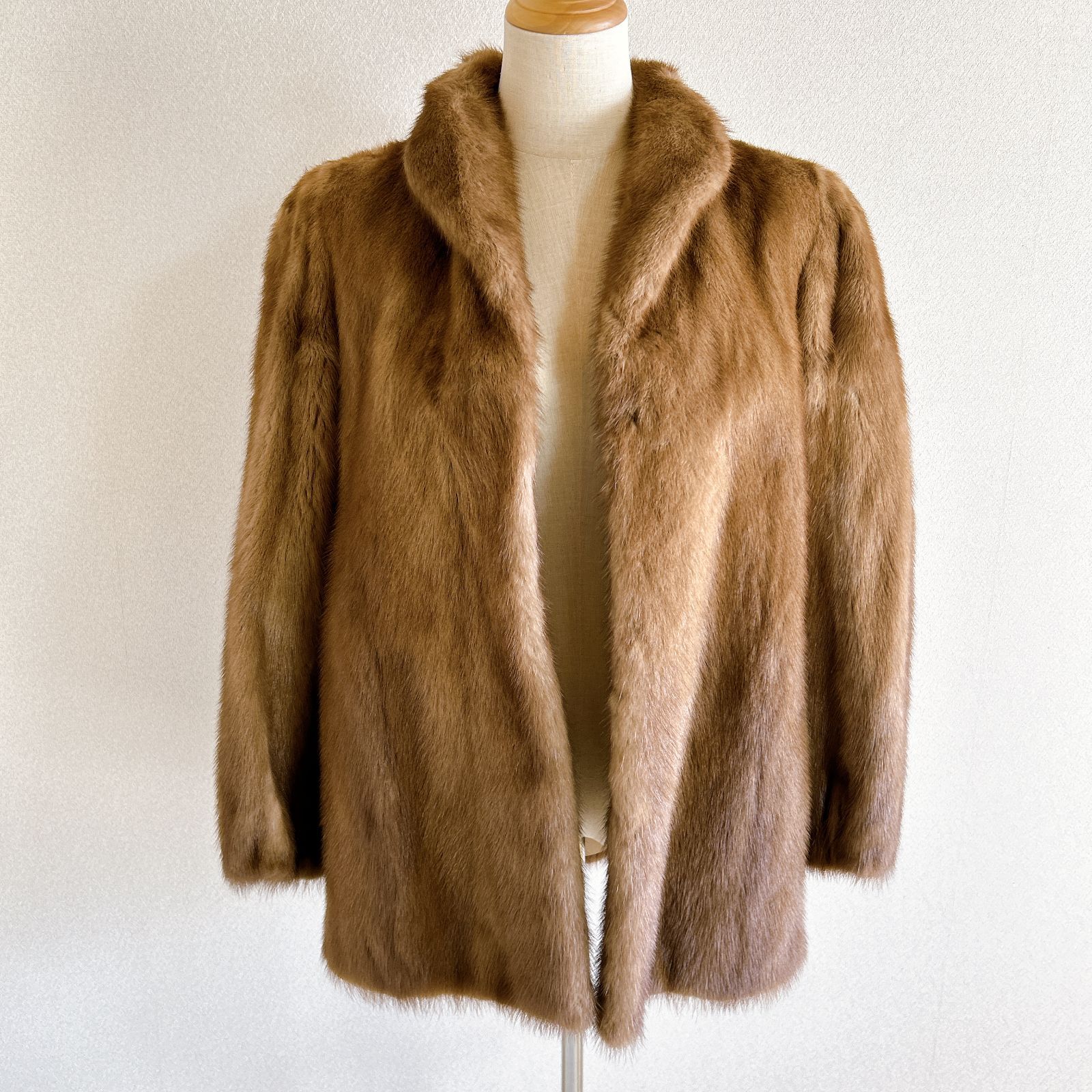 FUR Fiancesse ミンク 毛皮 コート ベージュ 11号 ネーム入り