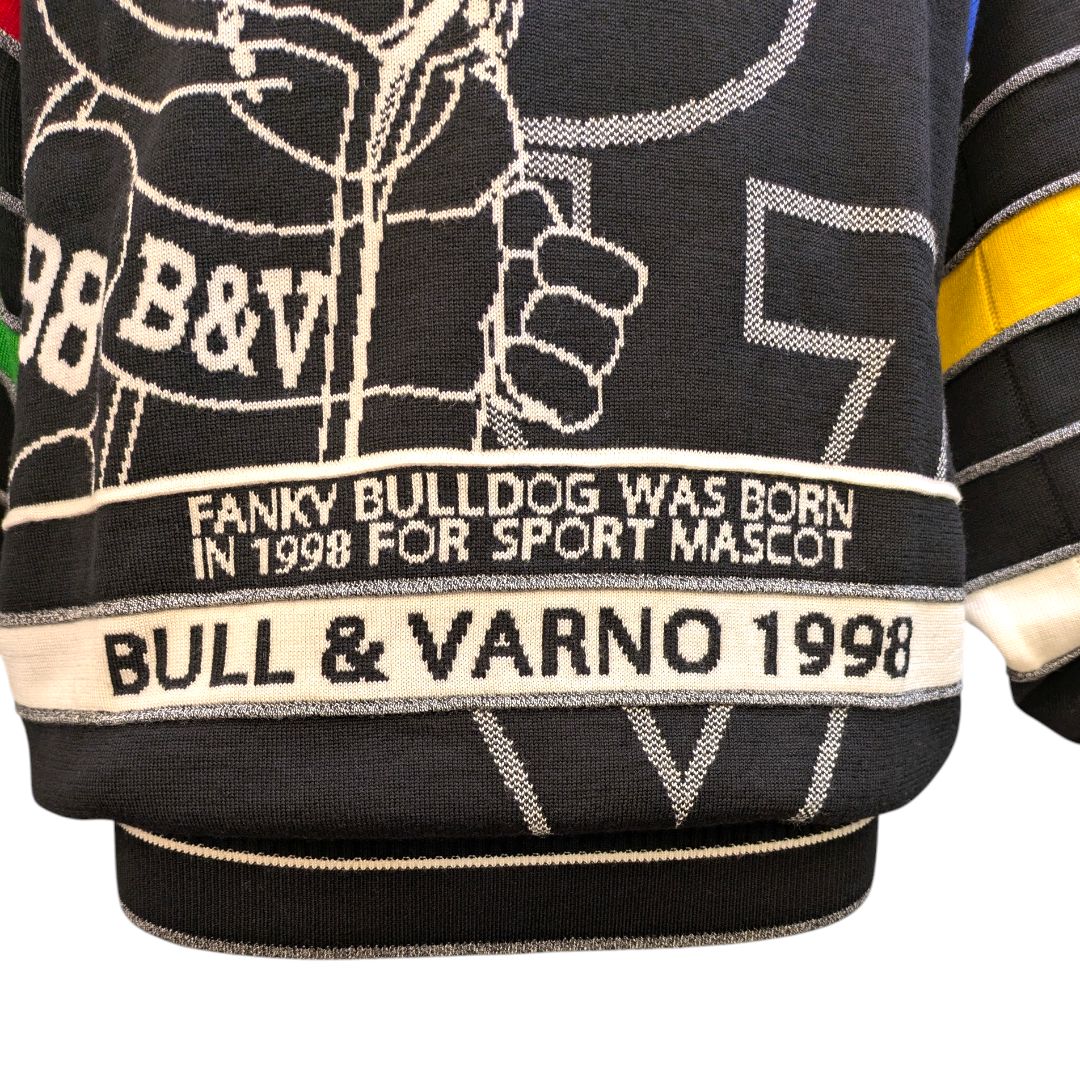 BARNI VARNO／バーニヴァーノ】 ブルドッグ クルーセーター ブラック L