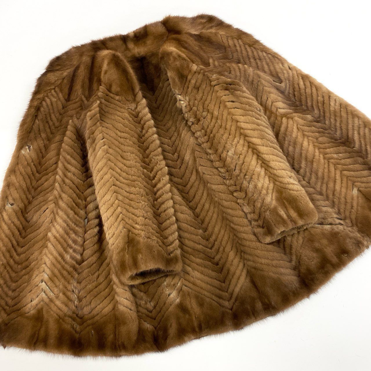 Nobu4684/ROTINY ベージュ ・ブラウン デザインミンクファー 36a16 ROTINY ロティニー パステルミンク ミンクコート 毛皮コート 9