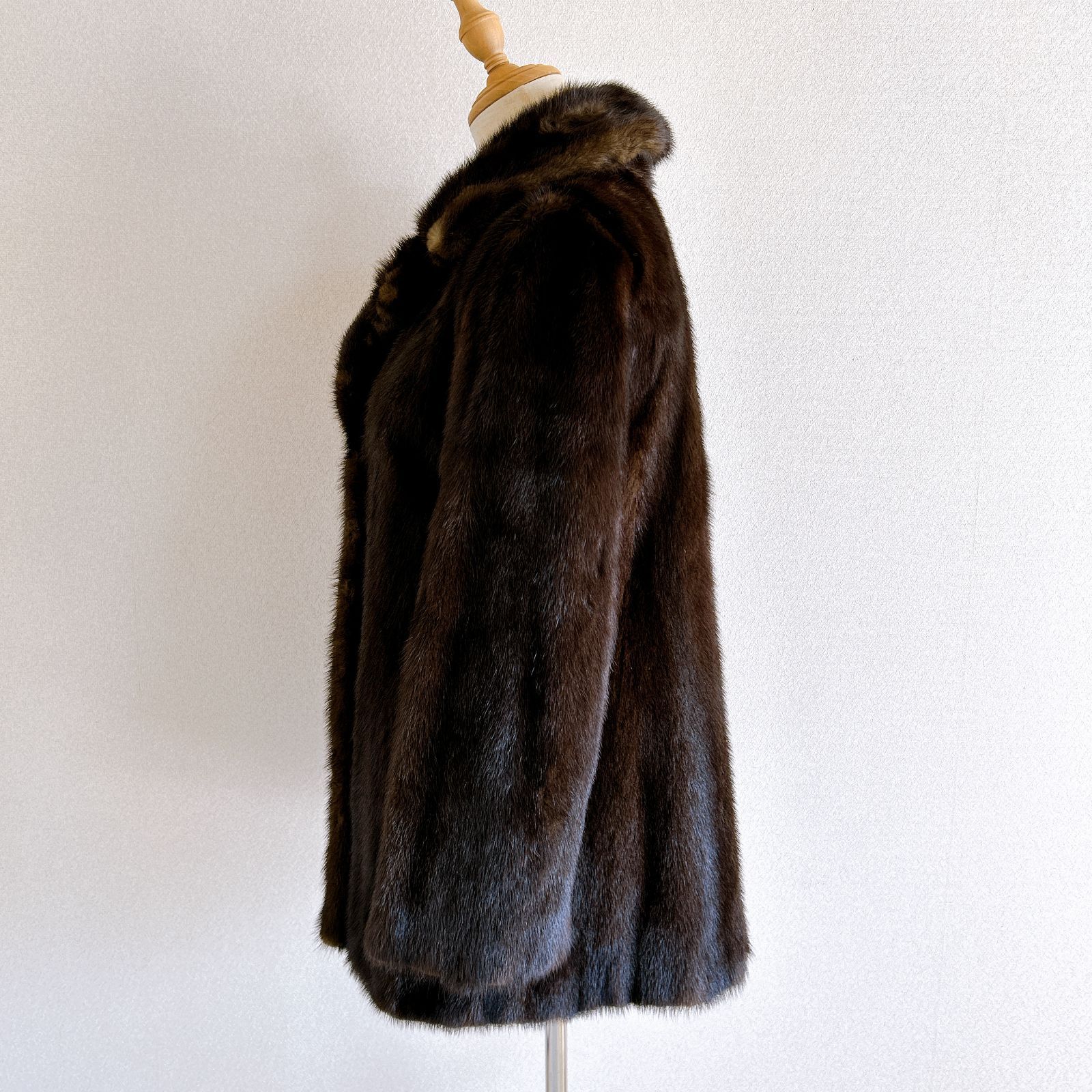 ミンク 毛皮 コート 岐阜毛皮 13号 ネーム入り レディース ブラウン