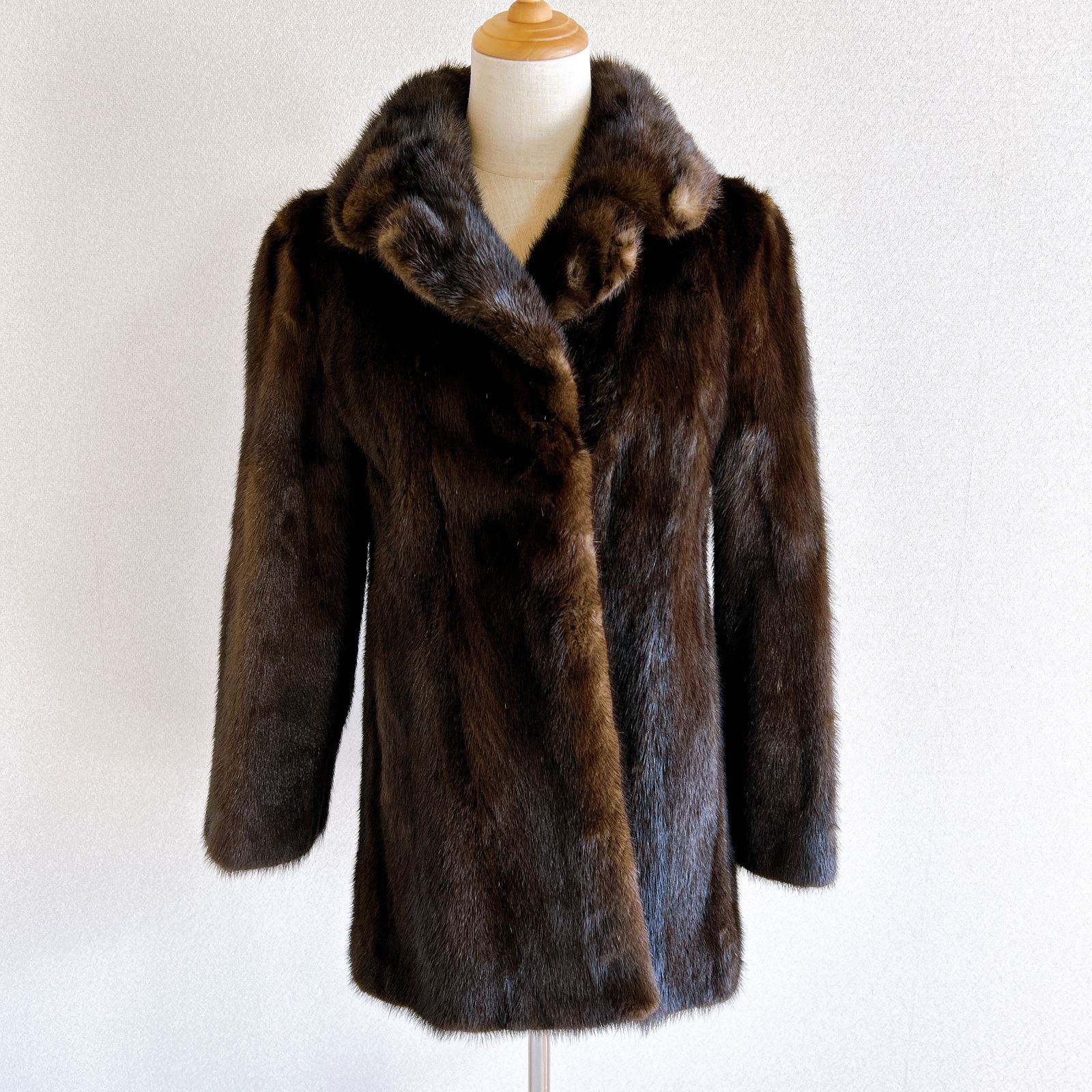 ミンク 毛皮 コート 岐阜毛皮 13号 ネーム入り レディース ブラウン