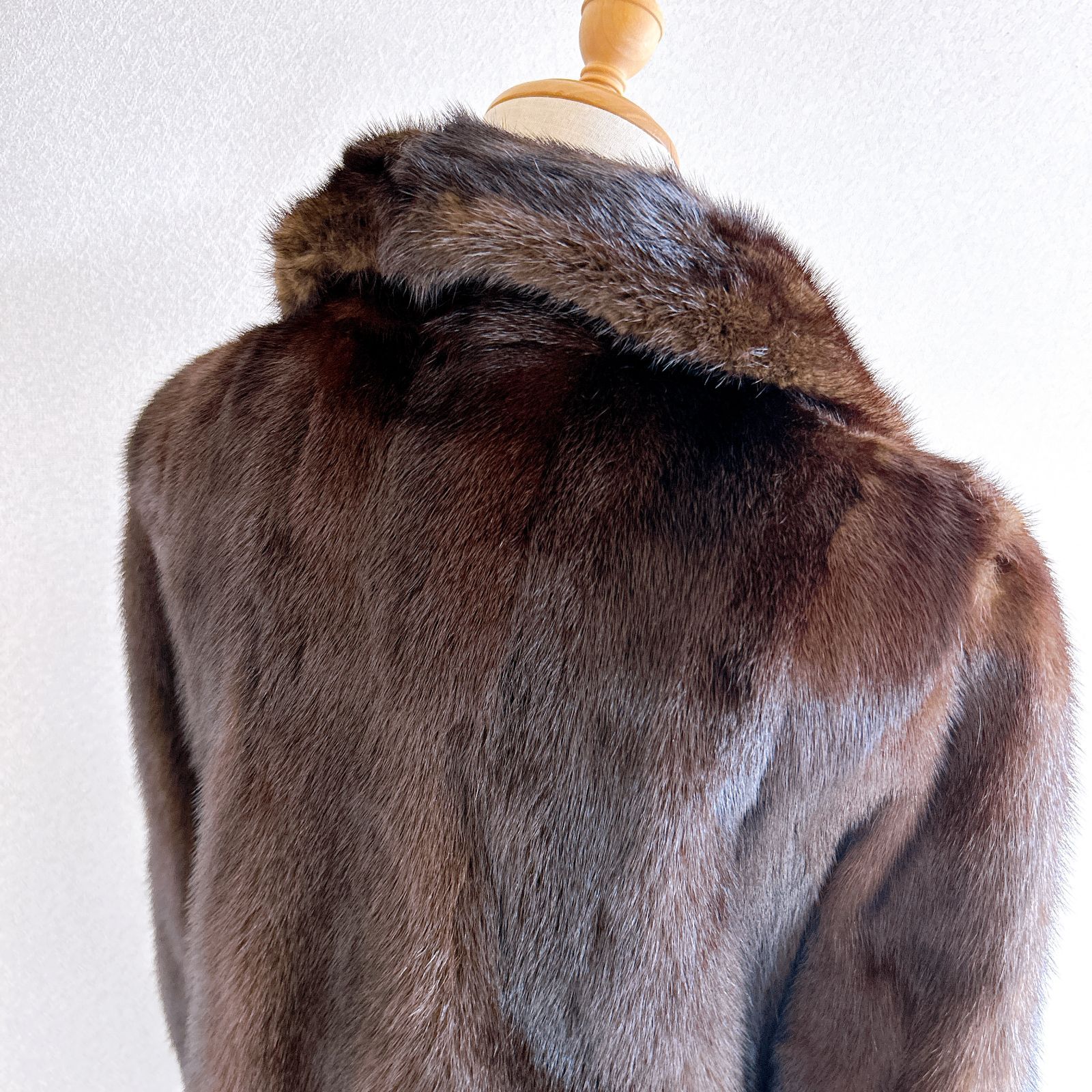 ミンク 毛皮 コート 岐阜毛皮 13号 ネーム入り レディース ブラウン