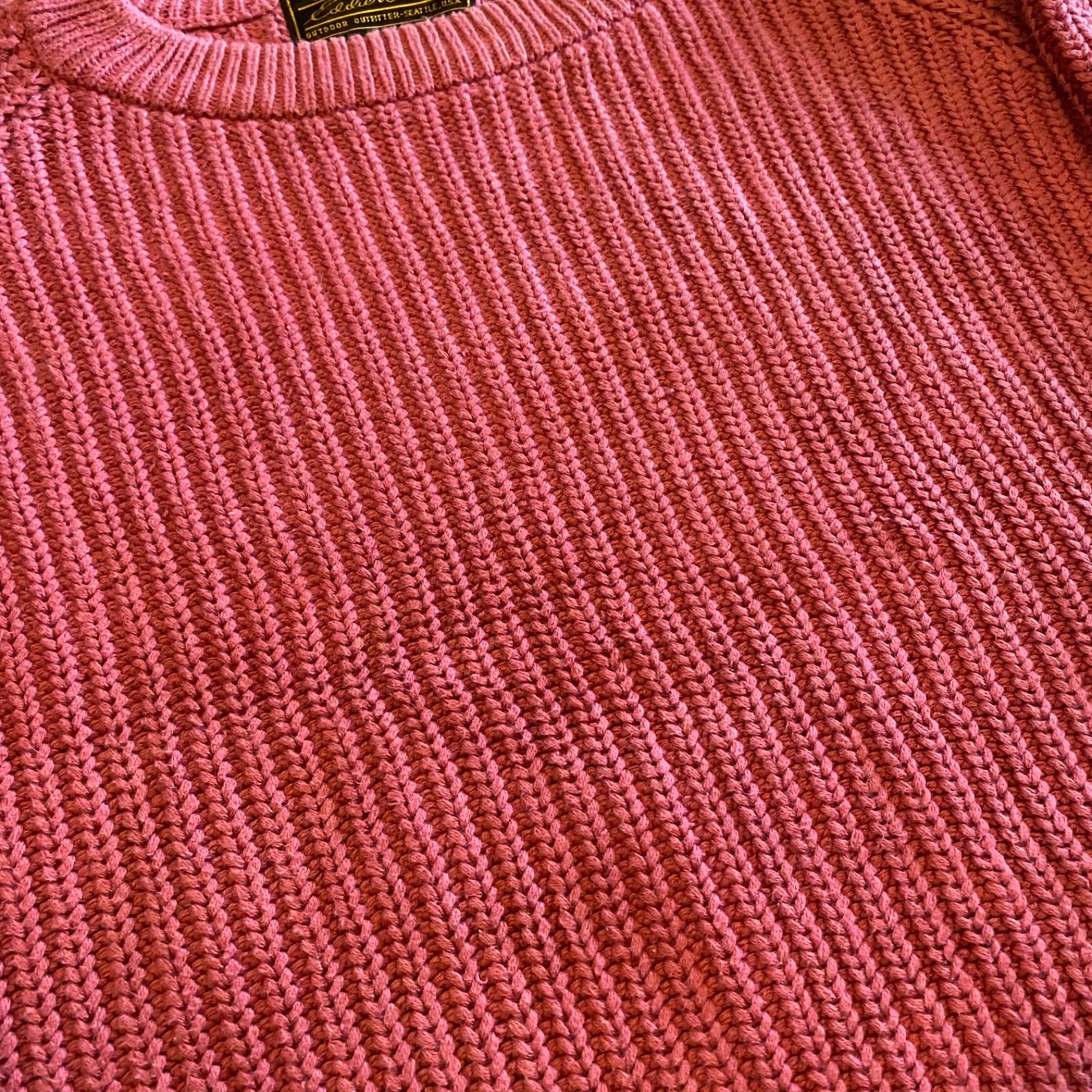 90s】Eddie Bauer コットンニット セーター ピンク Size M（実寸L相当
